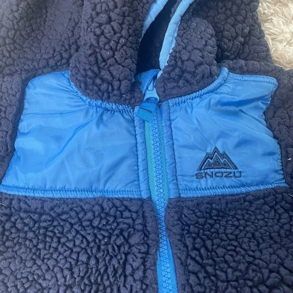 Snozu fleece snowsuit • Blue • 9/12Month - Picture 3 of 4
